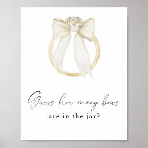 Bow & Ring Bröllopsdusch - Hur Många Slingor Poster