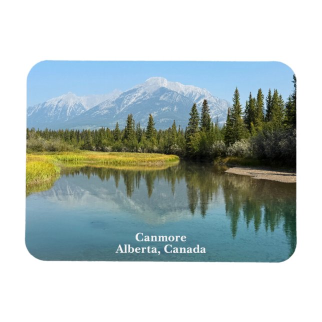Bow River i Canmore Kanada Magnet (Horisontell)