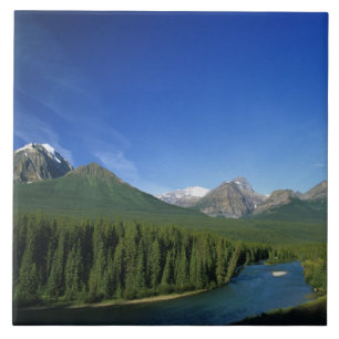 Bow River nära Banff National Park i Alberta Kakelplatta