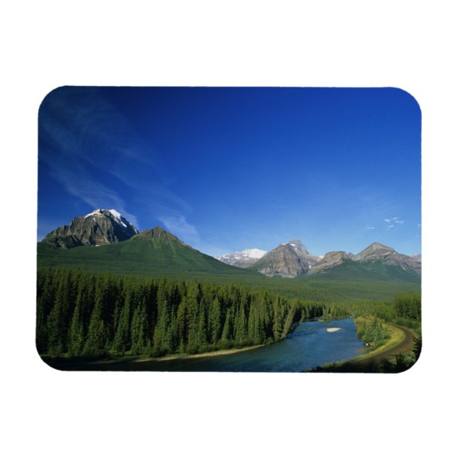 Bow River nära Banff National Park i Alberta Magnet (Horisontell)
