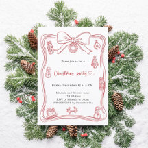 Bow röd, handdragen jul Party