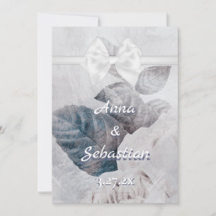 *~ Bow Romantik AR26 Flower QR OSA Bröllop Inbjudningar