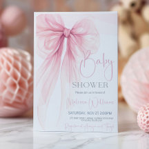 Bow Rosa Coquette Baby Shower