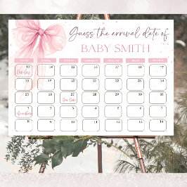 Bow Rosa Coquette Gissa Förlossningsdatum Kalender Poster