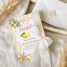Bow Rosa Gul Lemon Färsk Första Födelsedag