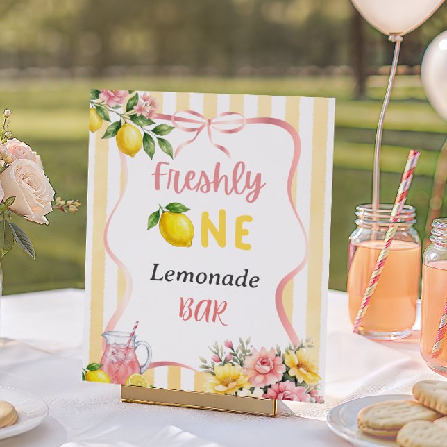 Bow Rosa Gul Lemon Färsk Första Födelsedag Poster (Skapare uppladdad)
