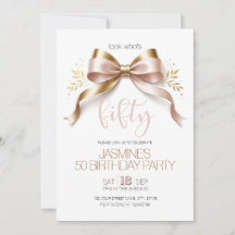 Bow Rosa Guld Modern Elegant 50 Födelsedag