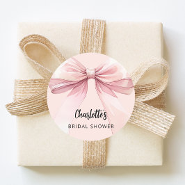 Bow rosa Möhippa Runt Klistermärke