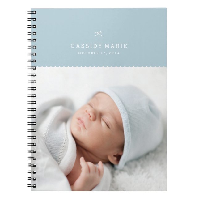 Bow & Scallops Journal - Blue Anteckningsbok Med Spiral (Framsidan)