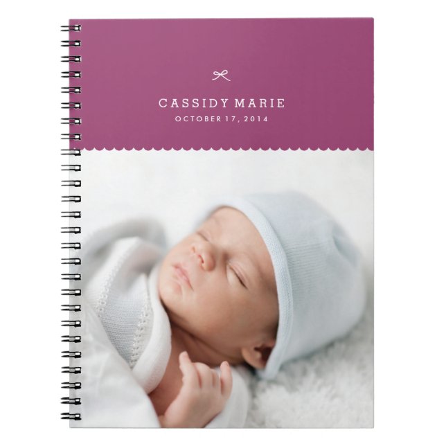 Bow & Scallops Journal - Plum Anteckningsbok Med Spiral (Framsidan)