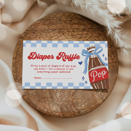 Bow She's Ready to Pop Baby Shower Diaper Raffle Tilläggskort