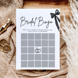 Bow She's Tying the Knot Bröllopsdusch Bingo Spel Inbjudningar