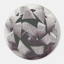 Bow silver grått, närvarande party-armbåge magnet