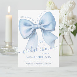 Bow Something Blue Before I Do Chic Bridal Shower Inbjudningar