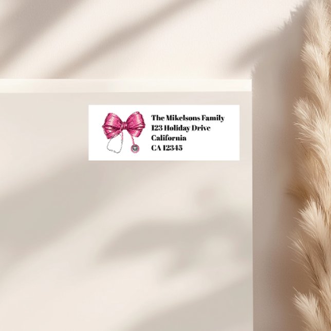 Bow Stethoscope Sjuksköterskeskola Student Returadress Etikett (Skapare uppladdad)