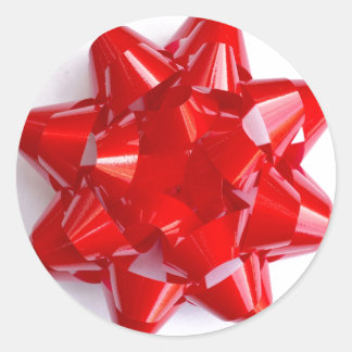 Bow Sticker i rött Runt Klistermärke