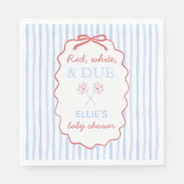 Bow Striped Red White and Due Shower Napkins Pappersservett