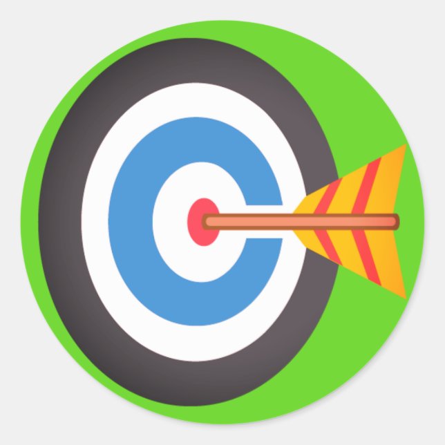 Bow Target Emoji Runt Klistermärke (Framsida)