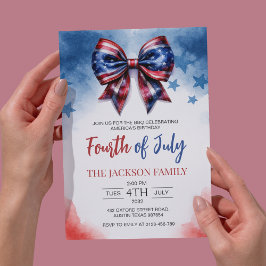Bow Thmet 4:e juli Patriotic Party Inbjudningar