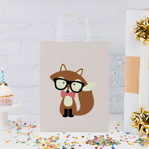 Bow Tie and Glass Hipster Brown Fox