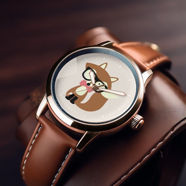 Bow Tie and Glass Hipster Brown Fox Armbandsur (Skapare uppladdad)