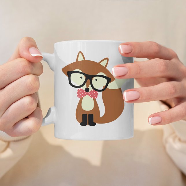 Bow Tie and Glass Hipster Brown Fox Mugg (Skapare uppladdad)
