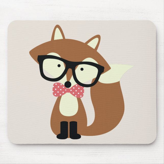 Bow Tie and Glass Hipster Brown Fox Musmatta (Framsidan)