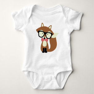 Bow Tie and Glass Hipster Brown Fox T Shirt