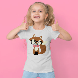 Bow Tie and Glass Hipster Brown Fox Tee
