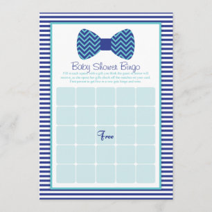 Bow Tie Baby Shower Bingo Cards Inbjudningar