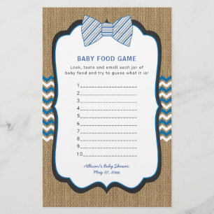 Bow Tie Baby Shower Game som känner mamma, baby ma Flygblad