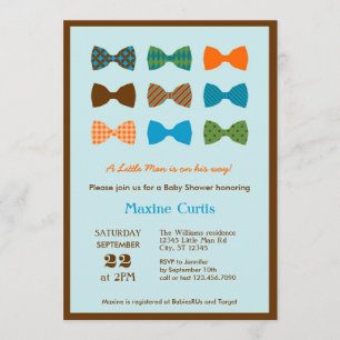 Bow Tie Baby Shower-inbjudan Inbjudningar