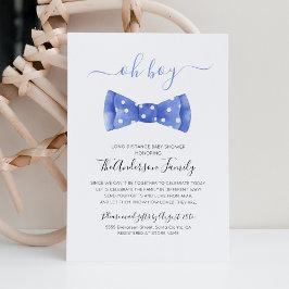 Bow Tie Baby Shower Per Post Lång Distans Inbjudningar