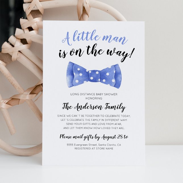 Bow Tie Baby Shower Per Post Lång Distans Inbjudningar (Skapare uppladdad)