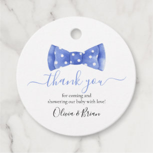 Bow Tie Baby Shower Tacksamhetspresent Tag Gåvor Etiketter
