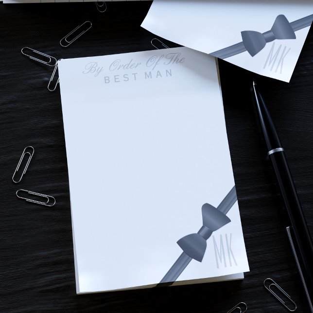 Bow Tie Best Man Marskalkars Wedding Favor Post-it Block (Add your initials to these bow tie post it notes. Makes a great gift for your groomsmen)