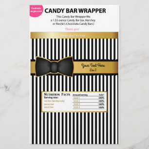 Bow Tie Guld Black Candy Wrapper Pub Chocolate Flygblad