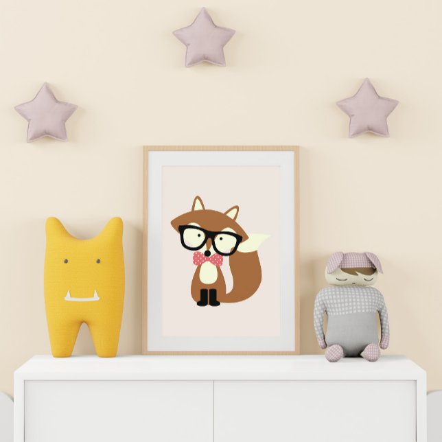 Bow Tie Hipster Brun Fox Poster (Skapare uppladdad)