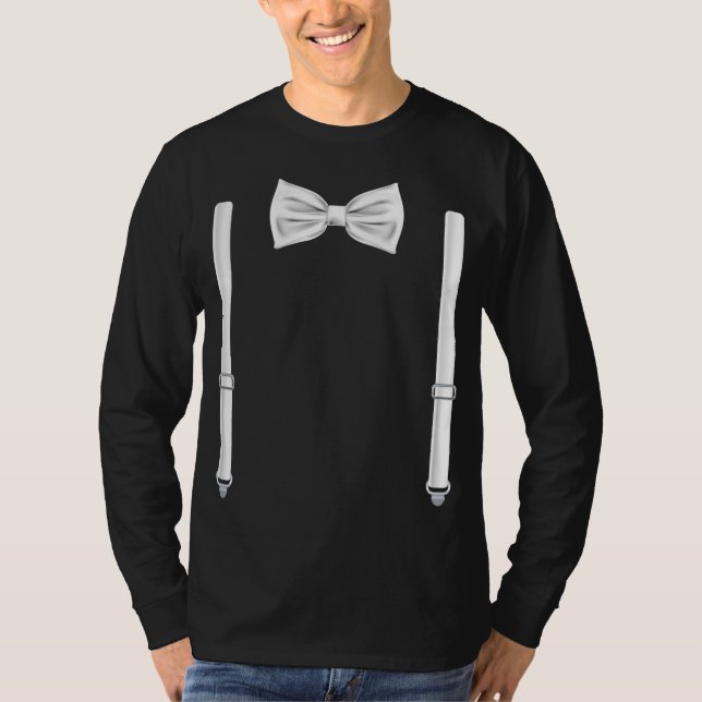 Bow Tie med Suspenders från Bröllop T Shirt (Framsida)