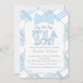 Bow-Tie- och Blue Play Shower-inbjudan Inbjudningar