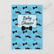 Bow Tie och Mustache Baby Shower-inbjudan