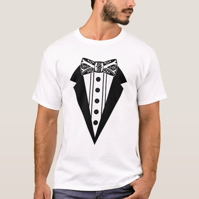 Bow Tie och Tux T-shirt (Framsida)