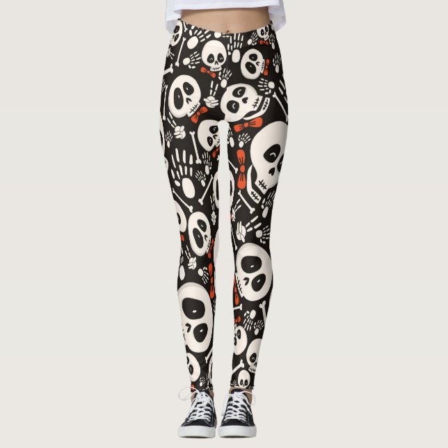Bow Tie Skull Leggings (Framsida)