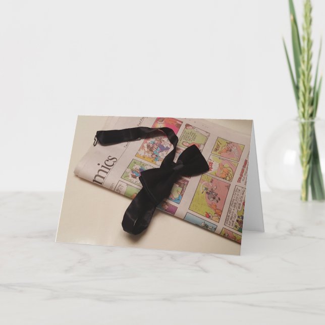 "Bow Tie Tecknads" födelsedagskort Kort (Framsida)
