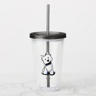 Bow Tie Westie Boy Acrylic Tumbler Take Away Mugg