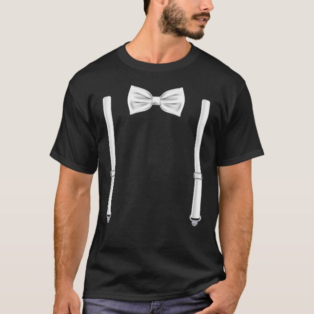 Bow Tie with Suspenders - Bowtie for Bröllop T Shirt (Framsida)
