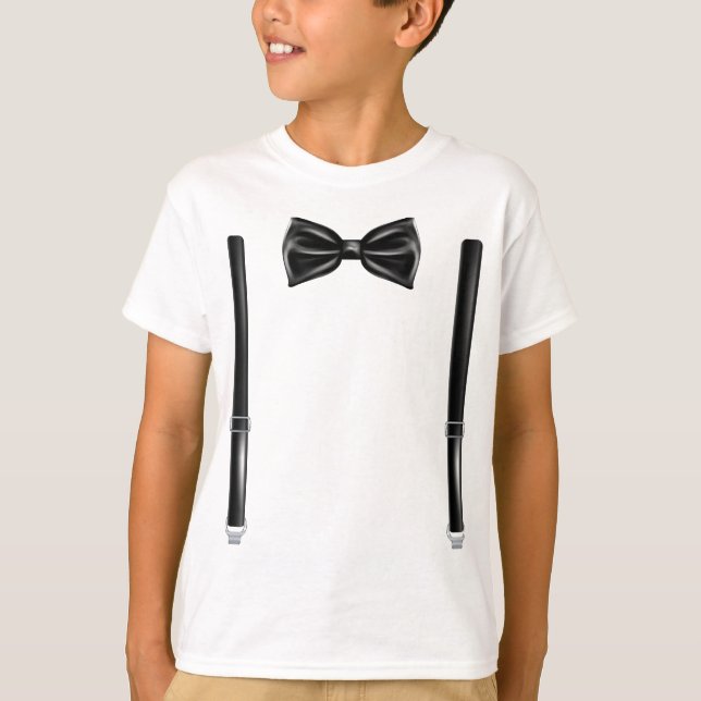 Bow Tie with Suspenders - Bowtie for Bröllop T Shirt (Framsida)