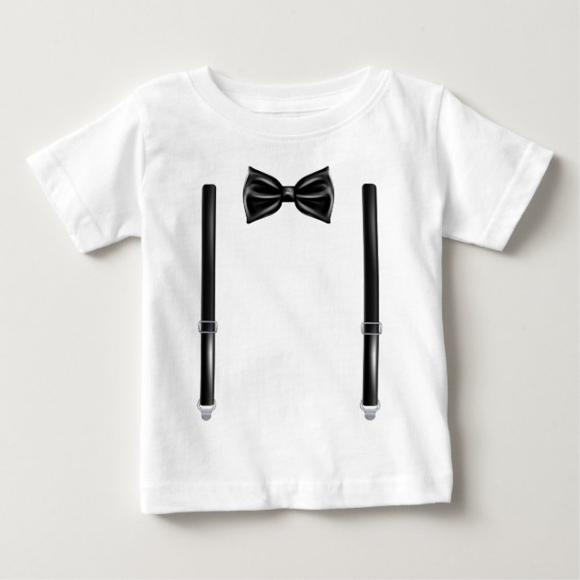 Bow Tie with Suspenders - Bowtie for Bröllop T Shirt (Framsida)