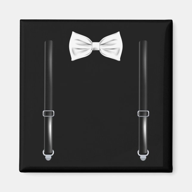 Bow Tie With Suspenders Funny Wedding And Special  Magnet (Framsidan)