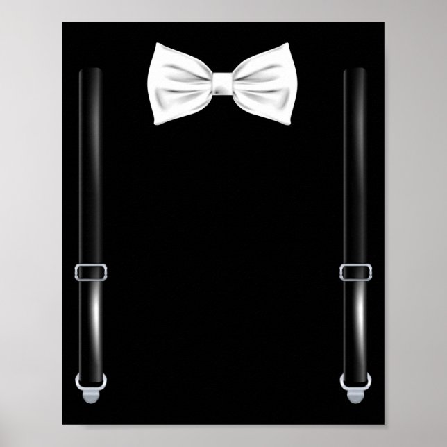 Bow Tie With Suspenders Funny Wedding And Special  Poster (Framsidan)
